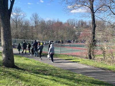 2024 Easter Egg Hunt at the tennis court at the Park 